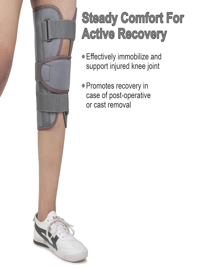 KUDIZE Short Knee Immobilizer Brace | Knee Support for Knee & Joint Pain, Dislocation Injuries for Men & Women (MEDIUM) - Image 3