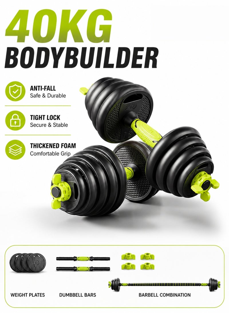 RUIYADA Dumbbells Barbell Set 30KG With Connecting Rod, 5 in1 Dumbbells Barbell Set with Kettlebells, Adjustable Dumbbells Set, Adjustable Lifting Training Set - Image 4
