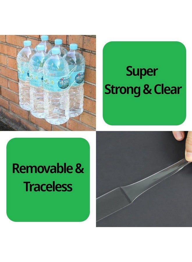 BAREN Monster Clear Gel Magic Tape | Household & Office Double Sided Tape, 1 Roll X 10Ft | Heavy Duty & Washable & Reusable | Holds Up To 30 Lbs | Instant & Long Lasting Stickiness | No Residue Easy Removal - Image 3