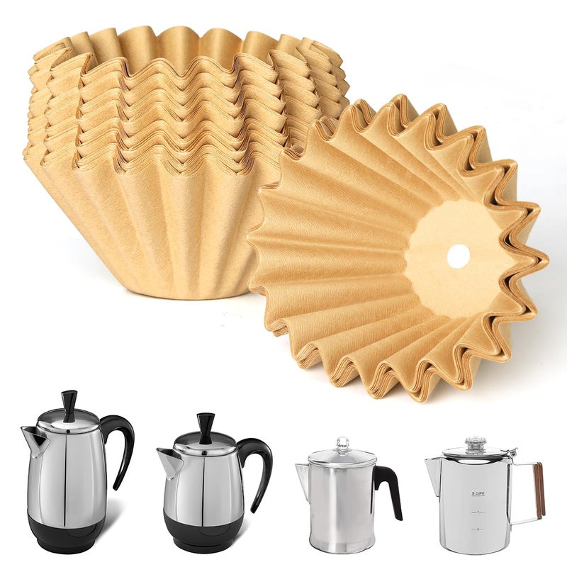 Aieve Percolator Coffee filters Compatible with Farberware Coffee Percolator, 100 Pcs Unbleached Perforated Paper Filters for Coletti, Elite Gourmet, Cuisinart 4-8 cup 6-9 cup 8-12 cup - Image 1