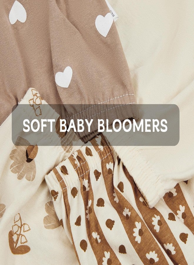 Durio 4Pcs Diaper Covers for Girls Baby Bloomers for Toddler Girls Ruffle Cute Cotton Baby Girl Shorts Toddler Girl Bloomers B Daisy 4-6 Years - Image 4