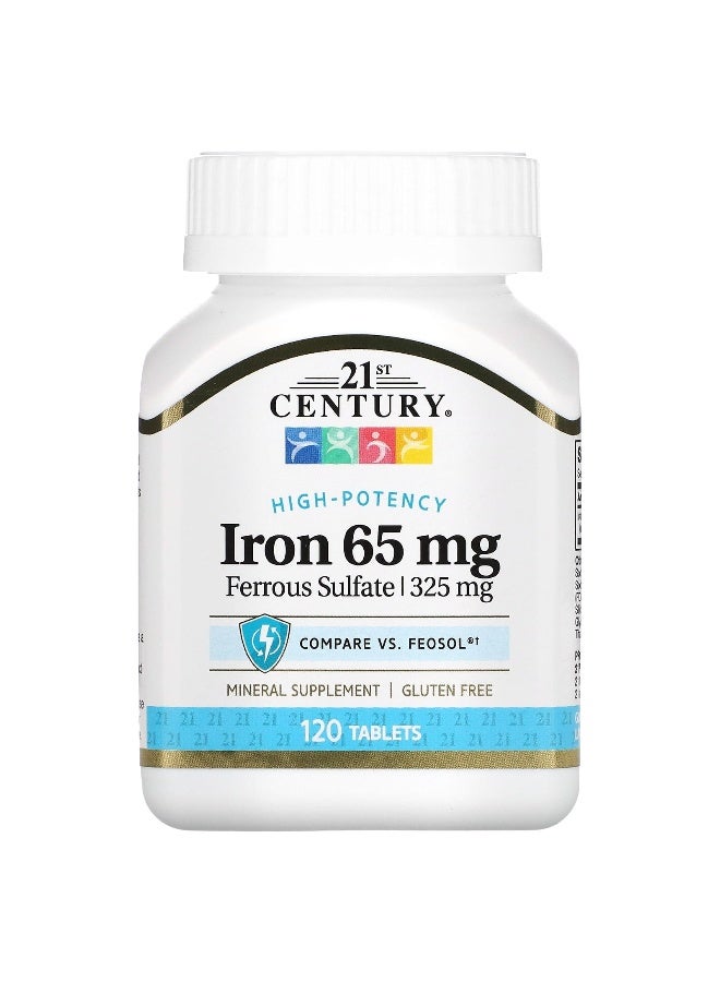 21st CENTURY 21st Century, Iron, 65 mg, 120 Tablets 