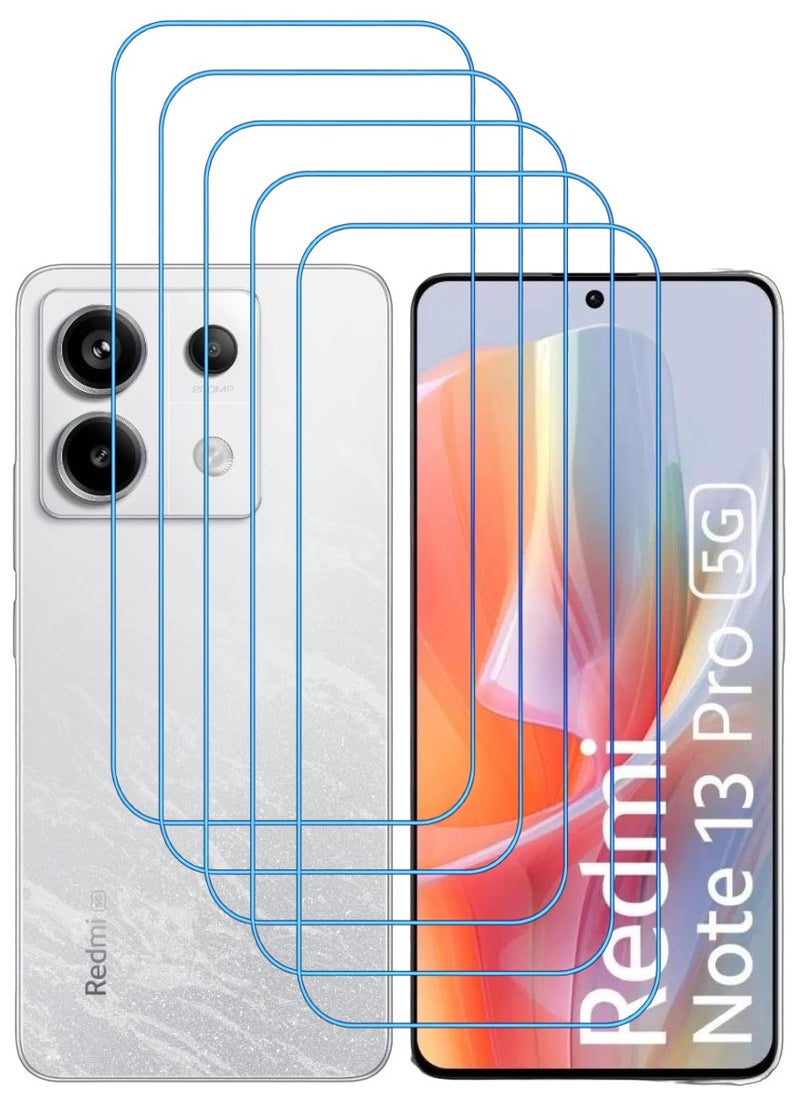 ACLIX 5 Pieces Antistatic ESD Dustproof Premium Quality High Definition Clear Tempered Glass Screen Protector Designed For Xiaomi Redmi Note 13  Pro - Image 1