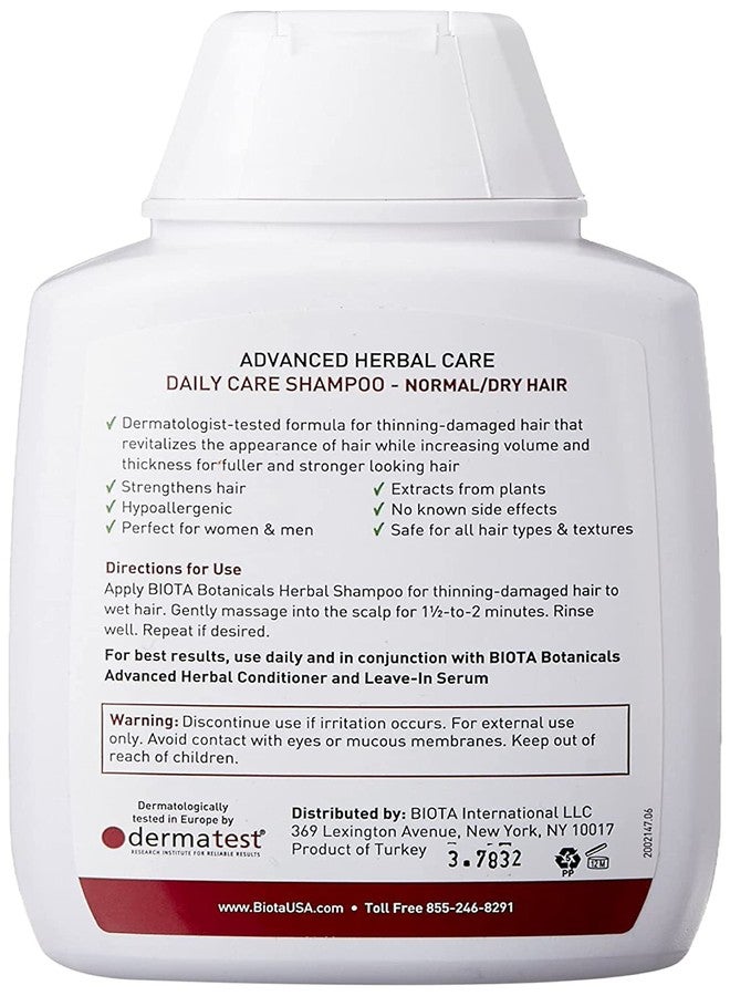 Biota B'IOTA Botanicals Herbal Care Experts Daily Care Shampoo For Normal/Dry Thinning Hair 10.1 oz ( Pack of 2) - Image 4