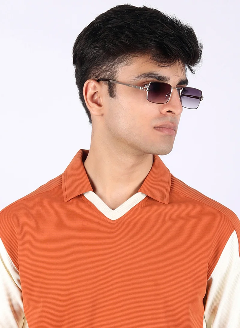 ووجلز نظارة شمسية مستطيلة ذهبية بحماية من الأشعة فوق البنفسجية