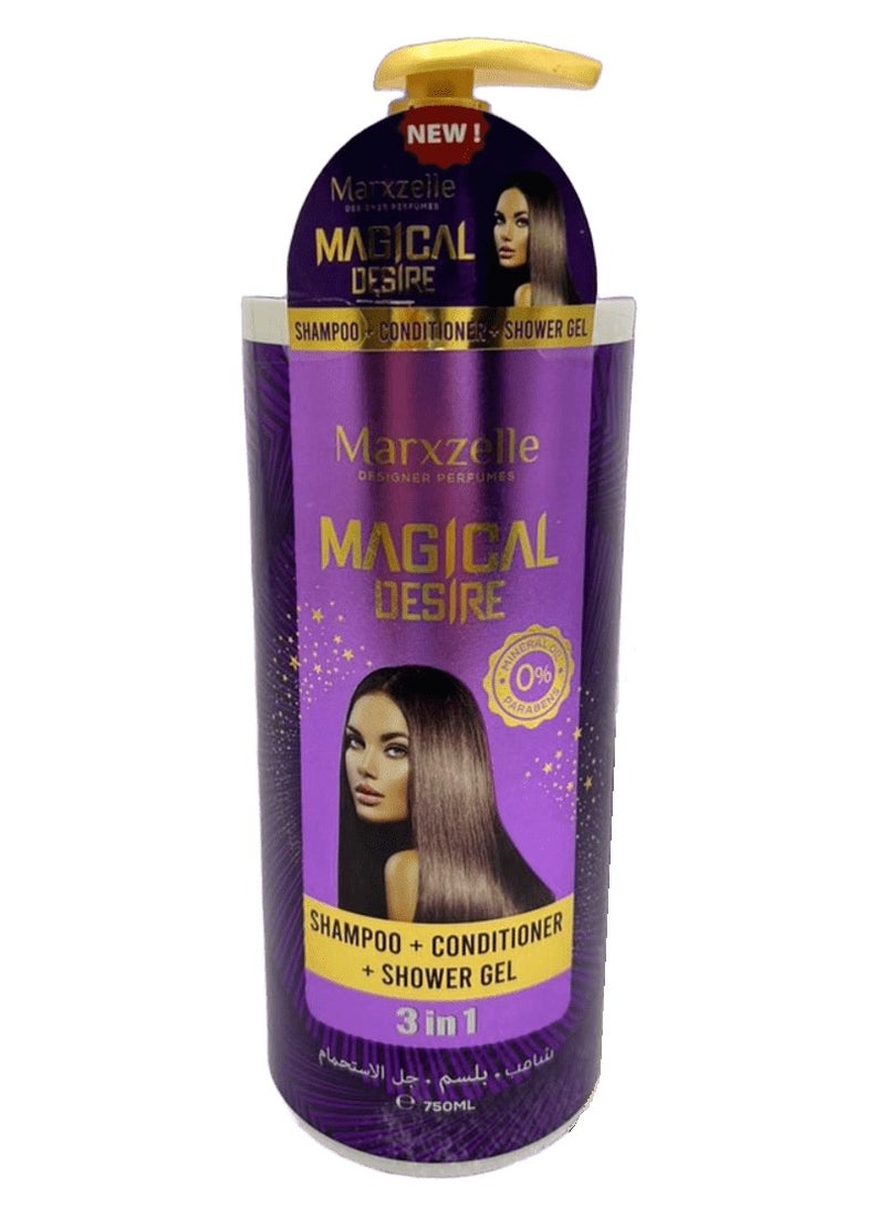 MAGICAL DESIRE (3 IN 1) Shampoo + Conditioner + Shower Gel - 750 ml