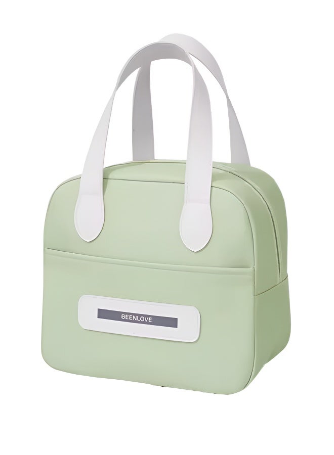 توشيونيكس حقيبة غداء معزولة بمقبض جلدي – حقيبة حرارية من قماش أوكسفورد مع جيب وسحاب – للمكتب، المدرسة، الوجبات – الحجم 22.5×15×21 سم – السعة 7 لتر - Image 1