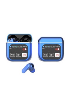 SE60 Color Screen Touch TWS Wireless Bluetooth Headset ANC Active Noise Reduction Long Endurance In-ear Headset-Color:Blue
