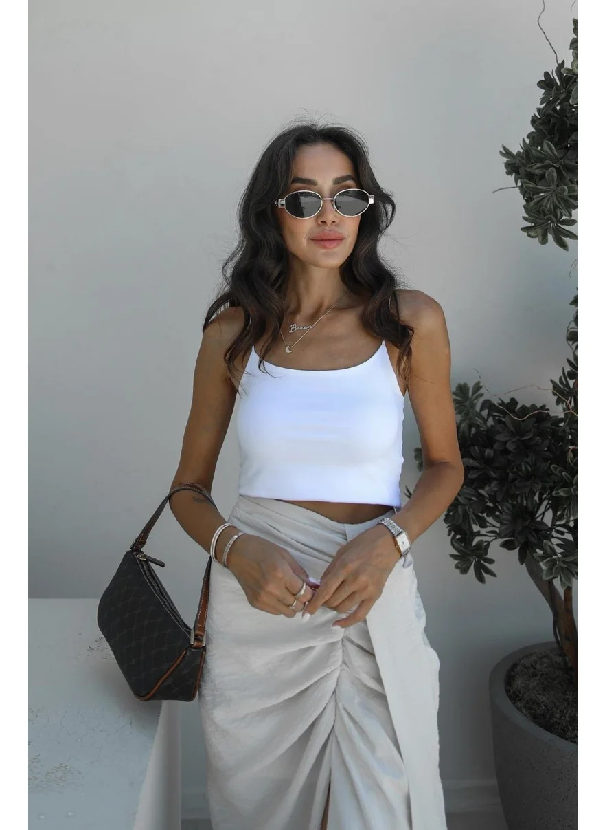 Havoş Havos White Rope Strap Basic Crop