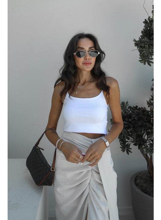 Havos White Rope Strap Basic Crop