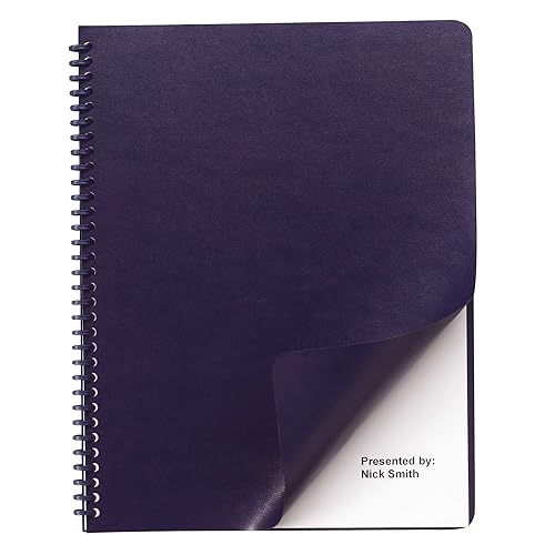 GBC Leather Look Premium Presentation Covers, Binding Covers, Non-Window, Rounded Corners, Navy, 200 Pieces Per Box (2000711) - Image 2