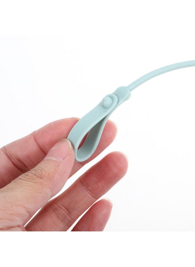 Vaguelly 1 Pair Spoon and Fork Anti-chain Serving Utensils Accessories for High Chairs for Babies Highchair,Silicone Pacifier Clip Baby Silicone Straps Light Green - Image 3