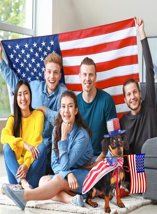 JaGely 3 Pcs 4th of July Dog Outfit Memorial Day Dog Costume Set Includes Top Hat, American Flag Bow Tie Collar and Cape Patriotic Pet Outfit for Dogs Cats Puppy Kitten(M,Fashion) - Image 5