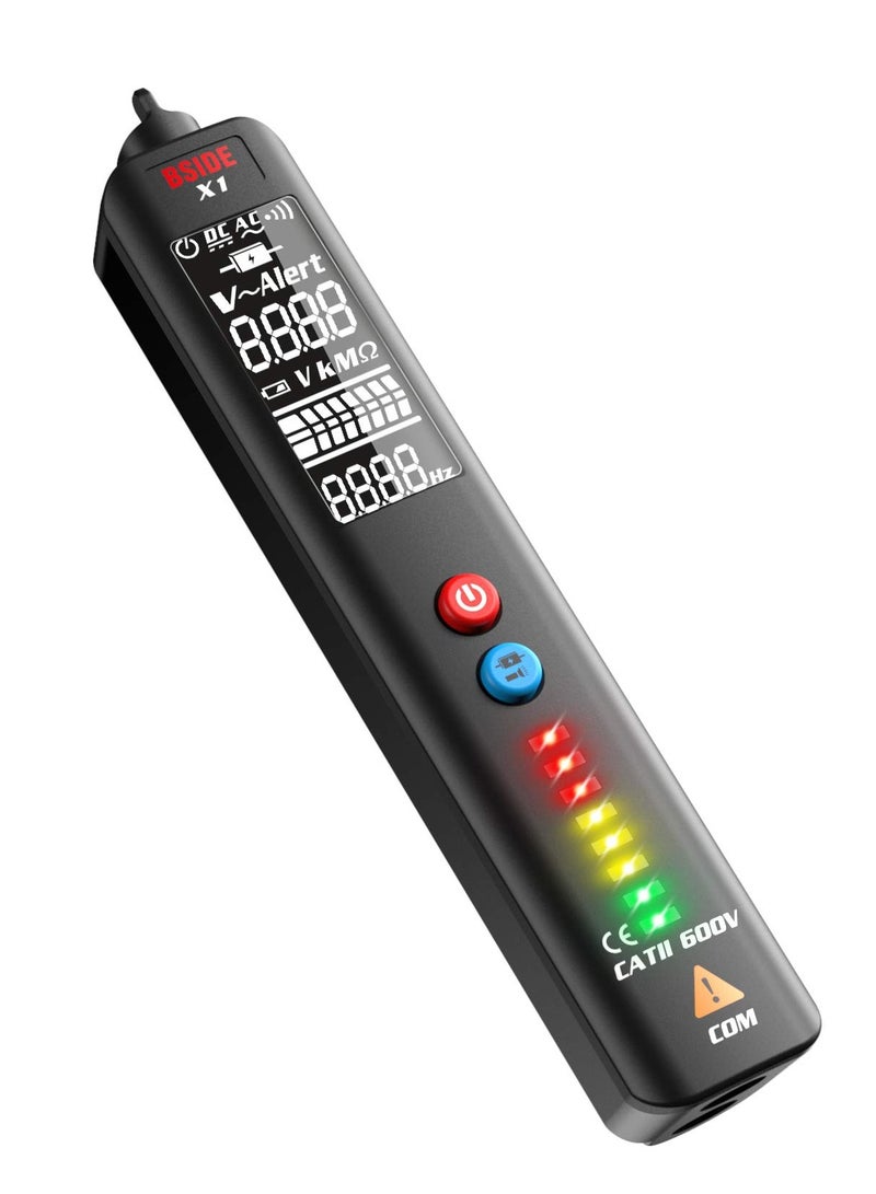 قلم اختبار الجهد مع شاشة LCD EBTN ثلاثية الخطوط، كاشف جهد غير متلامس، حساس قابل للتعديل، مستشعر طاقة متردد مزدوج النطاق، متعدد القياسات مدمج لفحص المأخذ والدائرة. - Image 1