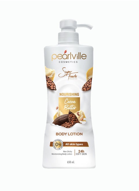 Super Foods Collection Nourishing Cocoa Butter Body Lotion - 650ml | Hydrating Body Lotion for Soft, Smooth Skin