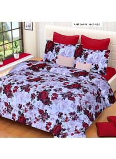Urban Home Urban Home Floral Glace CottonDouble Bedsheet, Combo Set of 4 Bedsheets and 2 Pillow Covers Each (Multicolour, 90x90-inch)  - Image 2
