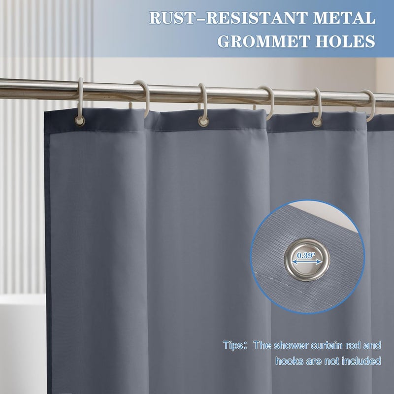 Nasitos Stall Shower Curtain Liners 2 Pack - W36 x H72 - Washable & Water Resistant Fabric Bath Shower Liners for Narrow Stall, Stand Up Shower Stall, RV, Camper (Grey, 4 Magnets Included) - Image 5