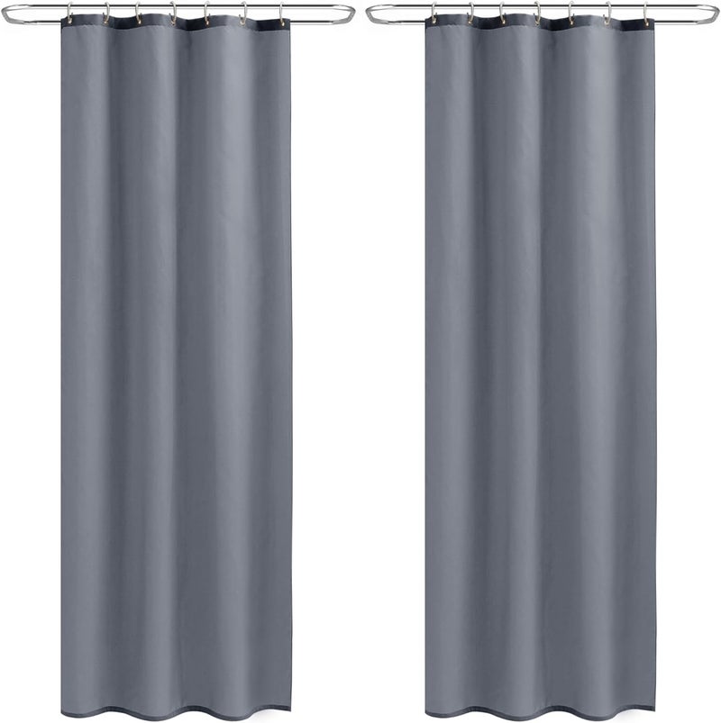 Nasitos Stall Shower Curtain Liners 2 Pack - W36 x H72 - Washable & Water Resistant Fabric Bath Shower Liners for Narrow Stall, Stand Up Shower Stall, RV, Camper (Grey, 4 Magnets Included) - Image 1