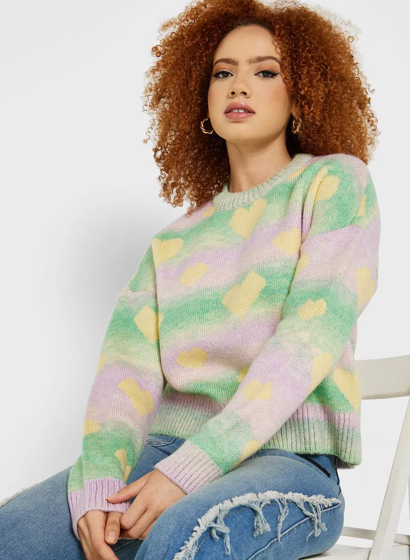 ONLY Heart Printed Sweater
