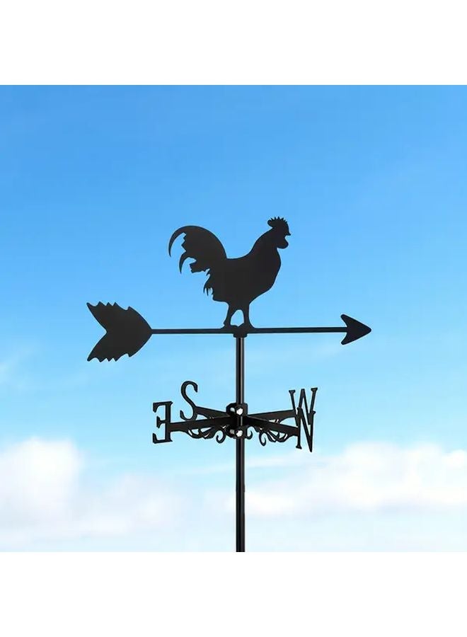 Little Rooster Weathervane Rustic Farmhouse Decor For Garden Roof Yard Iron - Image 5