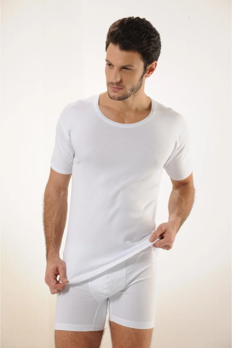 HMD 504 Rib 100% Cotton Crew Neck Men's Athlete - White