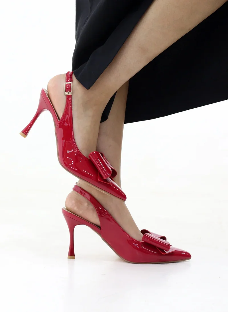 LAMARAPARIS FLYNN PATENT SLINGBACK STILETTO HEEL