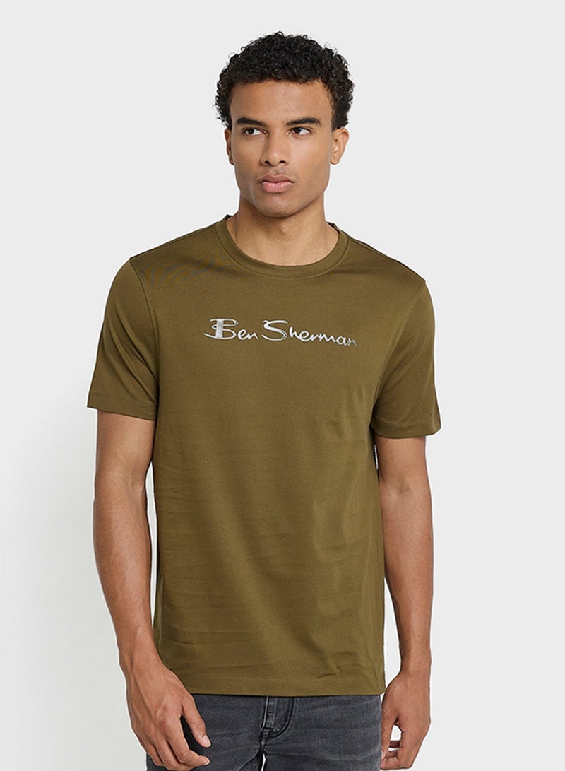 Ben Sherman Mercerised Cotton Chest Print T-Shirt - Image 1