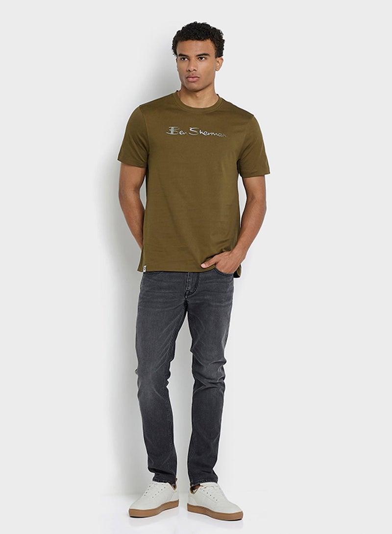 Ben Sherman Mercerised Cotton Chest Print T-Shirt - Image 5