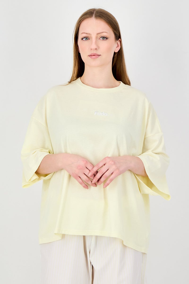 Fudo Women 2Pcs Embroidered Logo Pajama Top And Check Bottom, Multicolor - Image 4