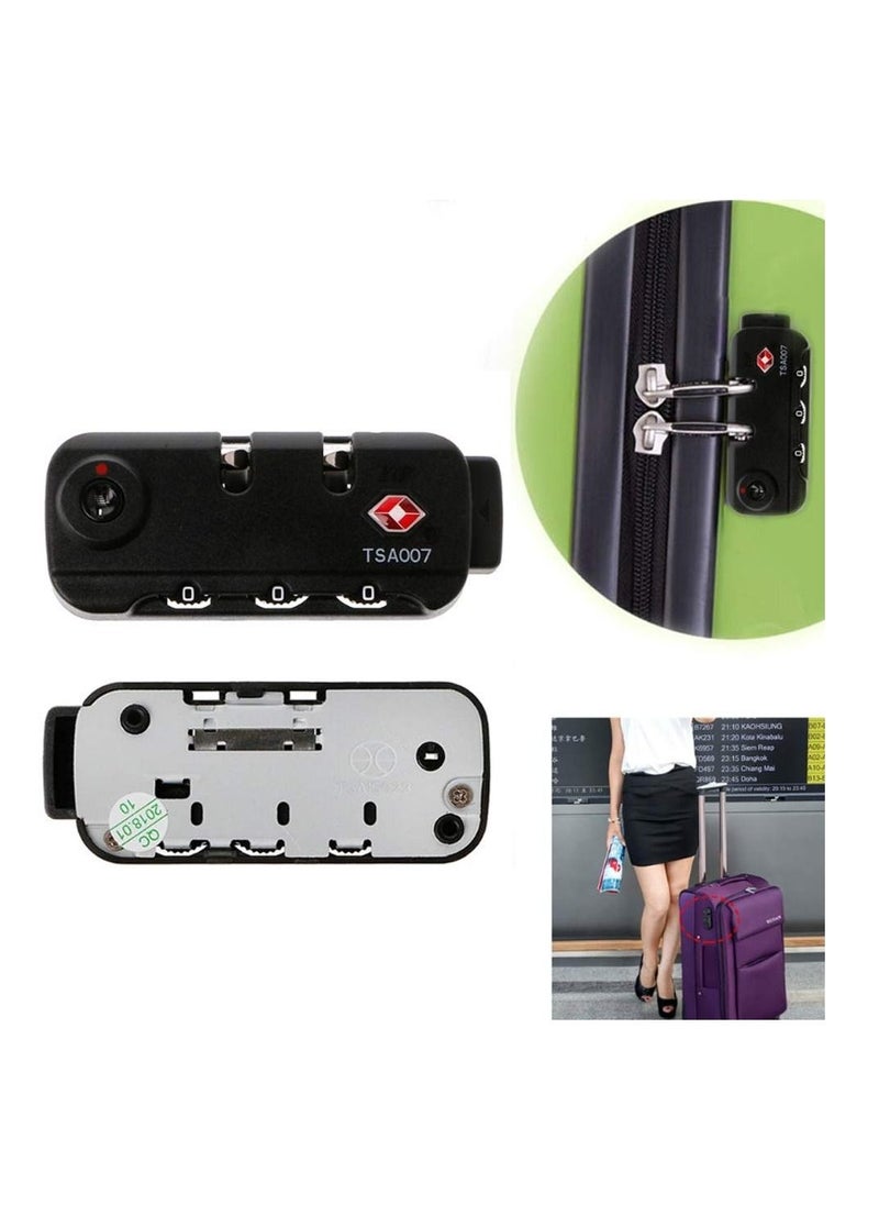 SYOSI - TSA007 Security Lock Padlock Luggage Travel Lock and 3 Digits Self Setting A Variety of Different Combinations Luggage Bag Travel Security Code Lock Black 2Pack - Image 1
