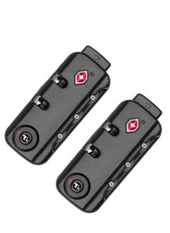 TSA007 Security Lock Padlock Luggage Travel Lock and 3 Digits Self Setting A Variety of Different Combinations Luggage Bag Travel Security Code Lock Black 2Pack