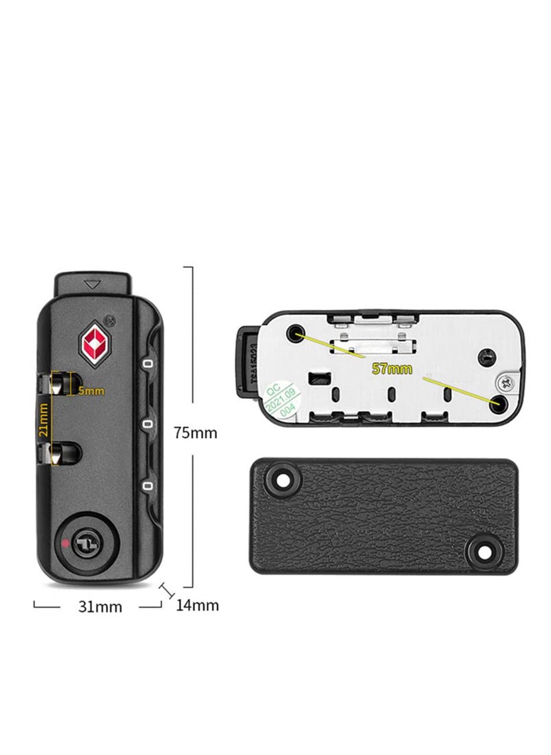 SYOSI - TSA007 Security Lock Padlock Luggage Travel Lock and 3 Digits Self Setting A Variety of Different Combinations Luggage Bag Travel Security Code Lock Black 2Pack - Image 1