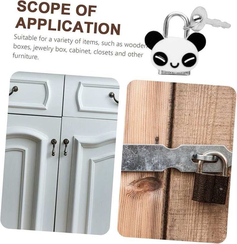 مجموعة ميني قفل الباندا مع مفتاح للخزائن والصدر، قفل خفيف الوزن ومتين - Image 5