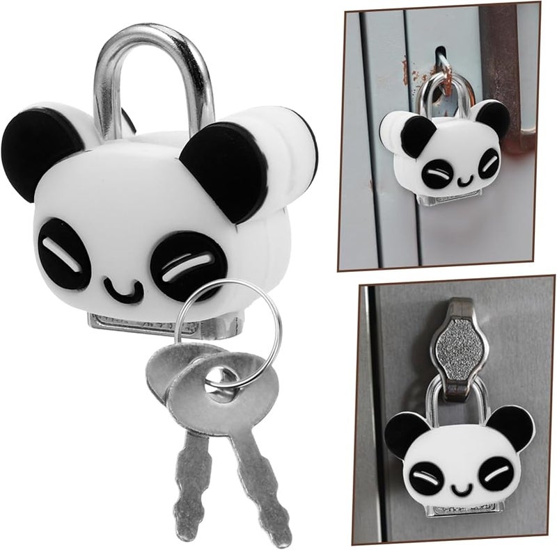 مجموعة ميني قفل الباندا مع مفتاح للخزائن والصدر، قفل خفيف الوزن ومتين - Image 4