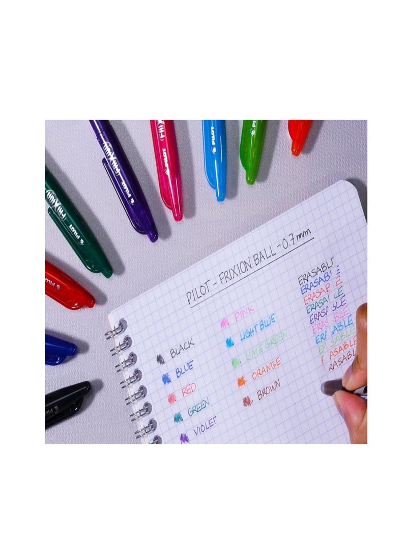 PILOT 12-Piece Frixion Erasable Ball Pen 0.7mm Tip Multicolour - Image 4