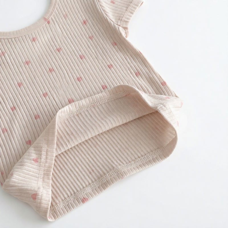 Kids Pajama Set Short Sleeve T-Shirt with Striped Shorts Summer Homewear - Image 4
