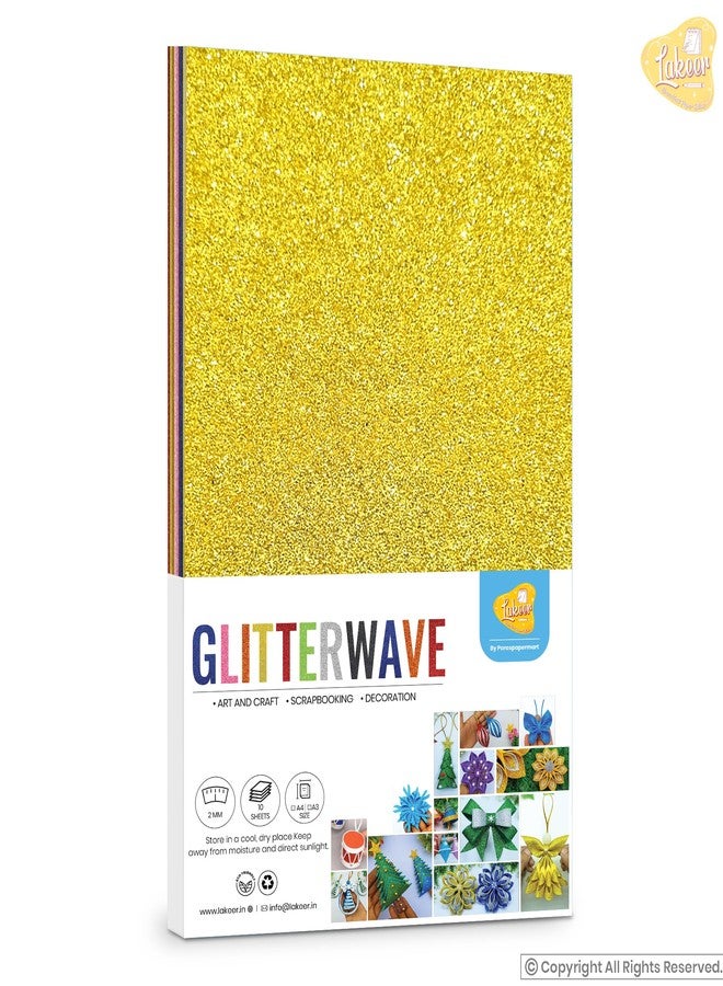 Lakeer Glitter Sparkles Foam Sheet - 2 mm Thick 10 Different Color, A4 - Image 2