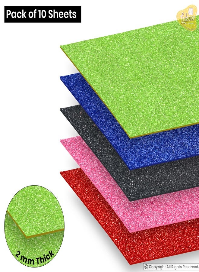 Lakeer Glitter Sparkles Foam Sheet - 2 mm Thick 10 Different Color, A4 - Image 4