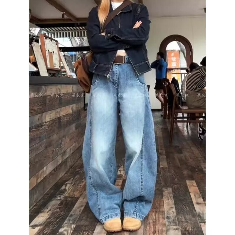Unisex Classic Denim Jeans Loose Fit Daily Outdoor Wear - Image 2