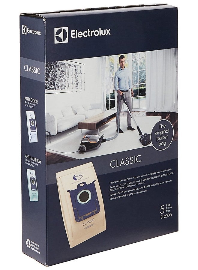 Electrolux أكياس مكنسة كهربائية ورقية كلاسيكية EL200G من إلكترو لوكس HOMECARE، 5، بني - Image 1