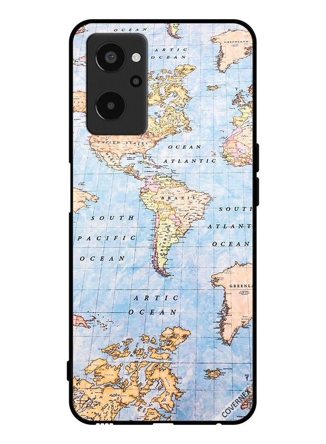 Protective Case Cover For Realme 9i World Map