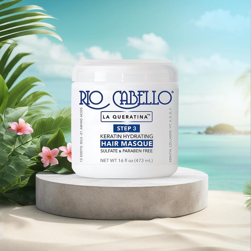 Rio Cabello Keratin Hydrating Hair Mask with 12 Exotic Oils and Natural Ingredients for Dry or Damaged Hair 16 oz - Image 2