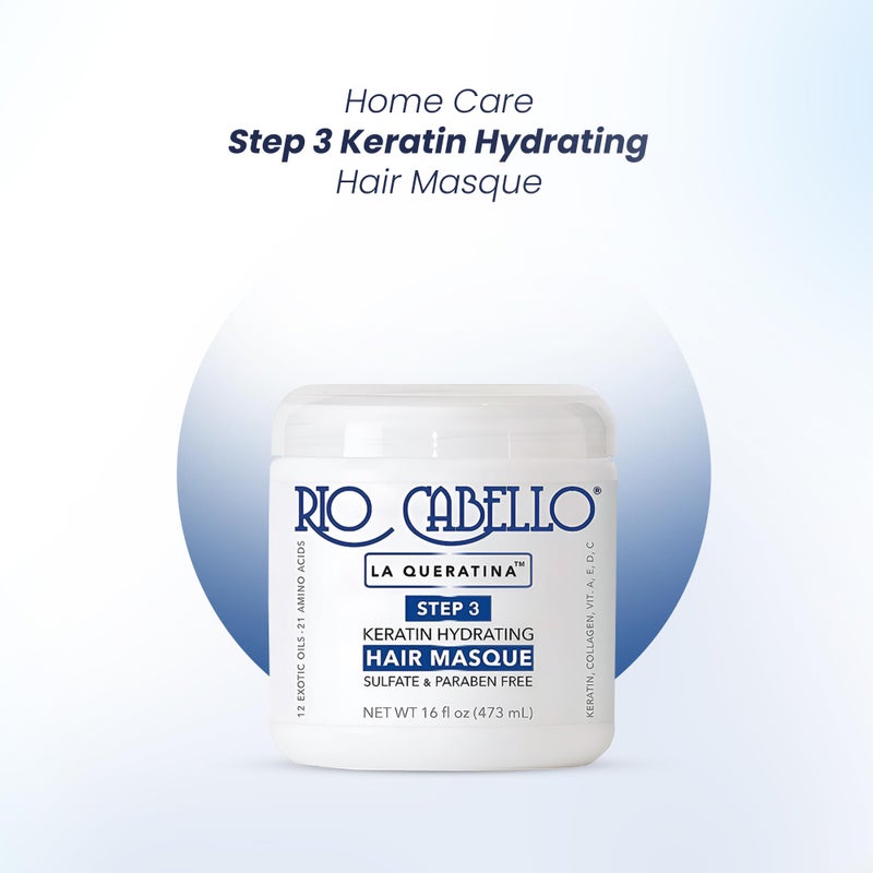 Rio Cabello Keratin Hydrating Hair Mask with 12 Exotic Oils and Natural Ingredients for Dry or Damaged Hair 16 oz - Image 4
