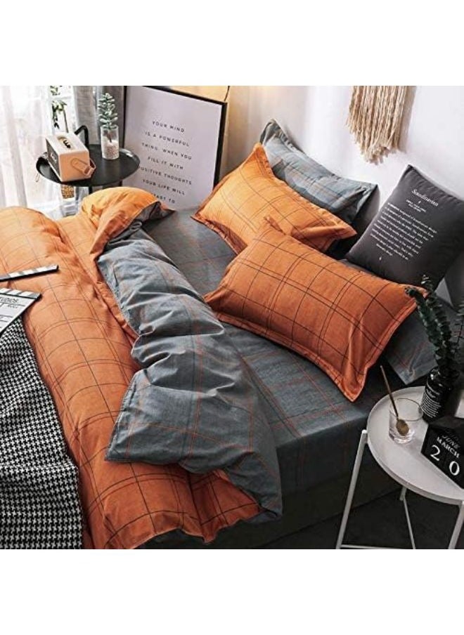 AL RAID King Size Bed Sheet Set – 6 PCS Bedding Set Includes Duvet Cover with Zipper Closure 220x240 cm, Fitted Sheet 200x200+25 cm and 4 Pillow Cases 50x75 cm – Easy Care Bed Sheet Set  - Image 3