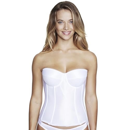 Dominique Women’s Backless Strapless Juliette Satin Longline Bustier Bridal Bra #8950 – Full Support- Lingerie for women - Image 1