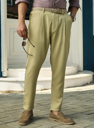 Campus Sutra Lightweight - Linen-Blend Chino Trousers