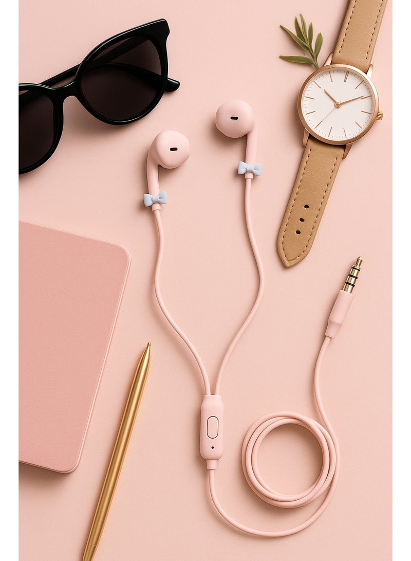 E-240 wired hands-free headset with a modern design, microphone, and control button – cable length 1.2m - Image 2