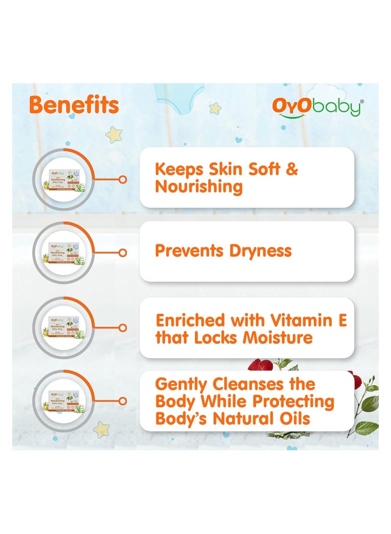 أيو بيبي قالب صابون استحمام للأطفال حديثي الولادة من أويو بيبي مرطب للغاية مع الحليب والزيتون والصبار  لوح أطفال صديق للبشرة 75 جم - Image 5