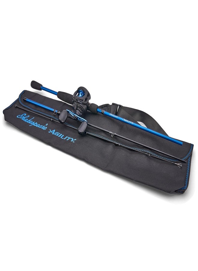 Shakespeare 6'6" Agility Fishing Rod and Reel Baitcast Combo, Right Handle Position, 90mm Handle with Large Knobs for Extreme Torque, Multi-Disk Drag System - Image 5