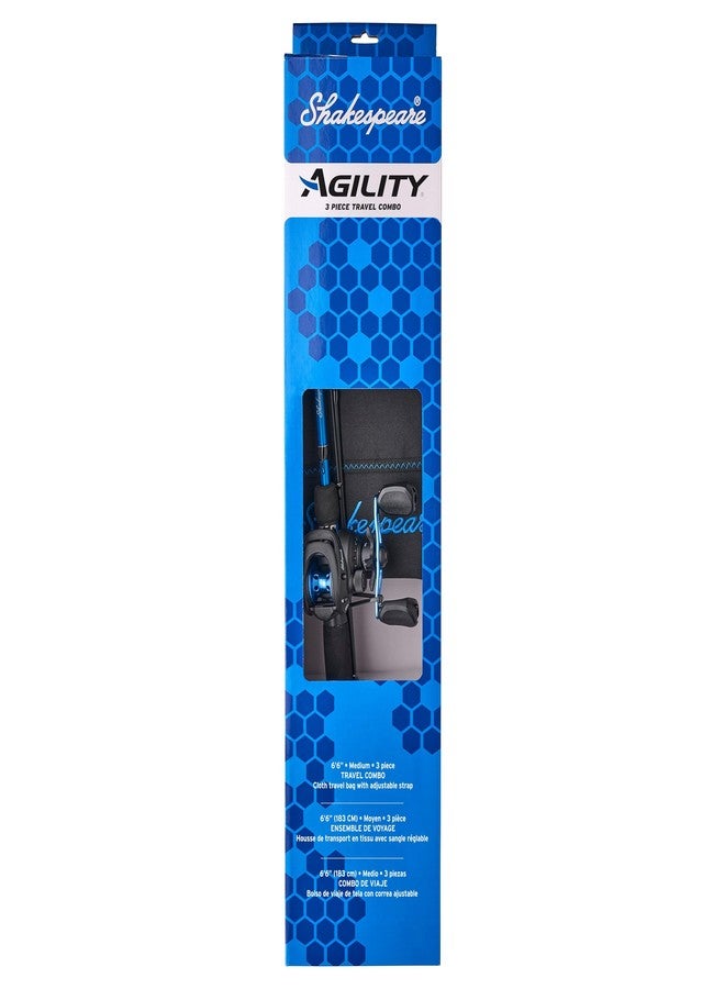 Shakespeare 6'6" Agility Fishing Rod and Reel Baitcast Combo, Right Handle Position, 90mm Handle with Large Knobs for Extreme Torque, Multi-Disk Drag System - Image 3